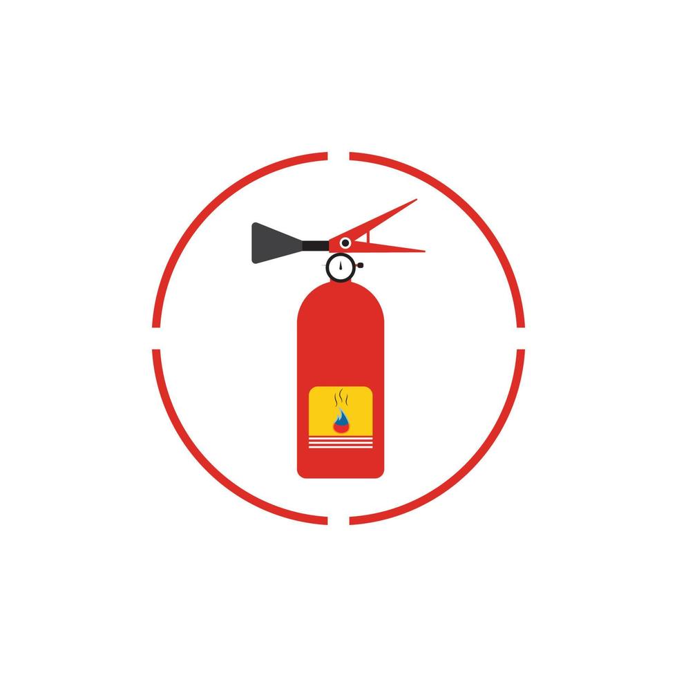 brandsläckare ikon, skyddsutrustning, nödskylt, säkerhetssymbol vektor