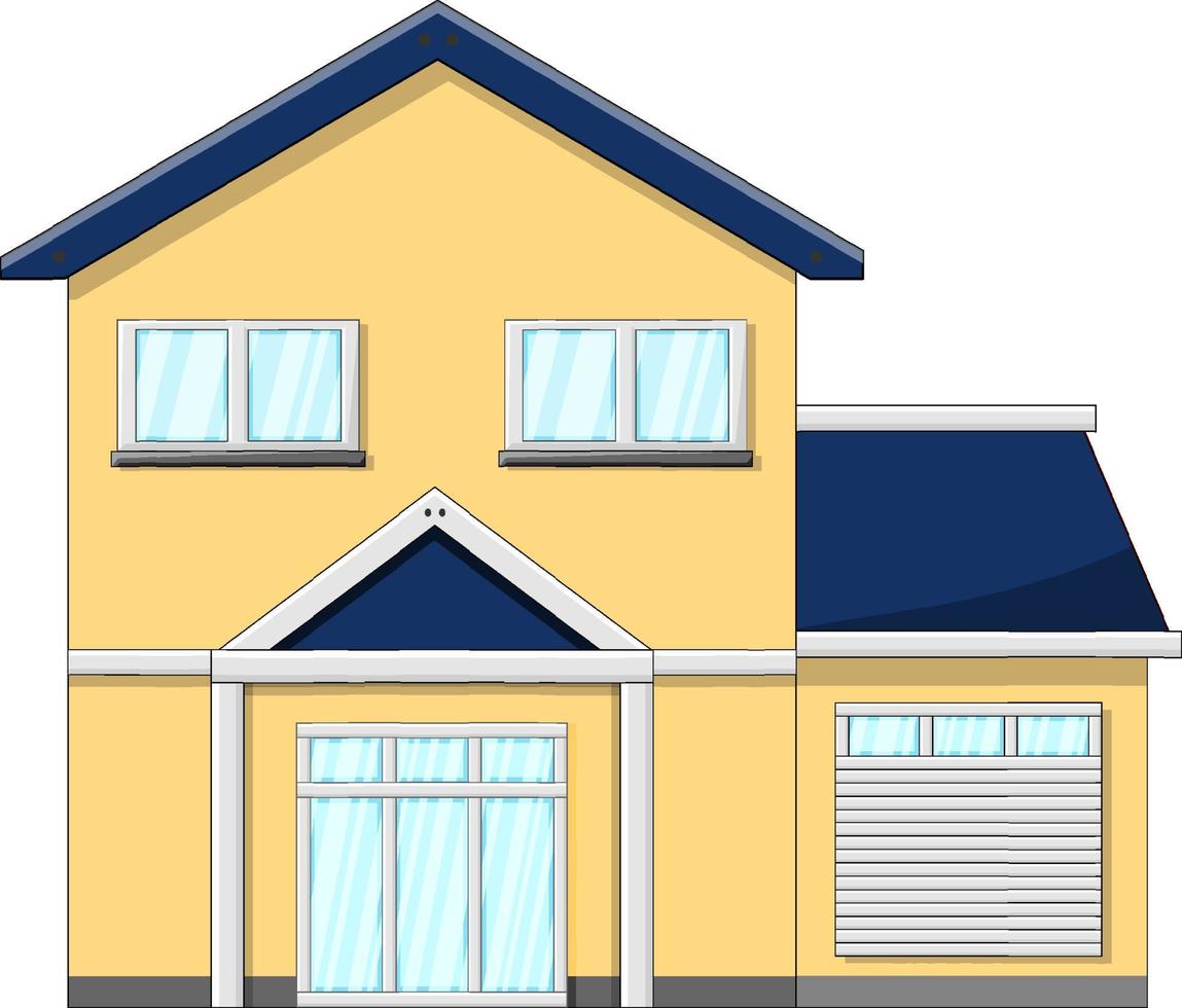 hus med blått tak vektor