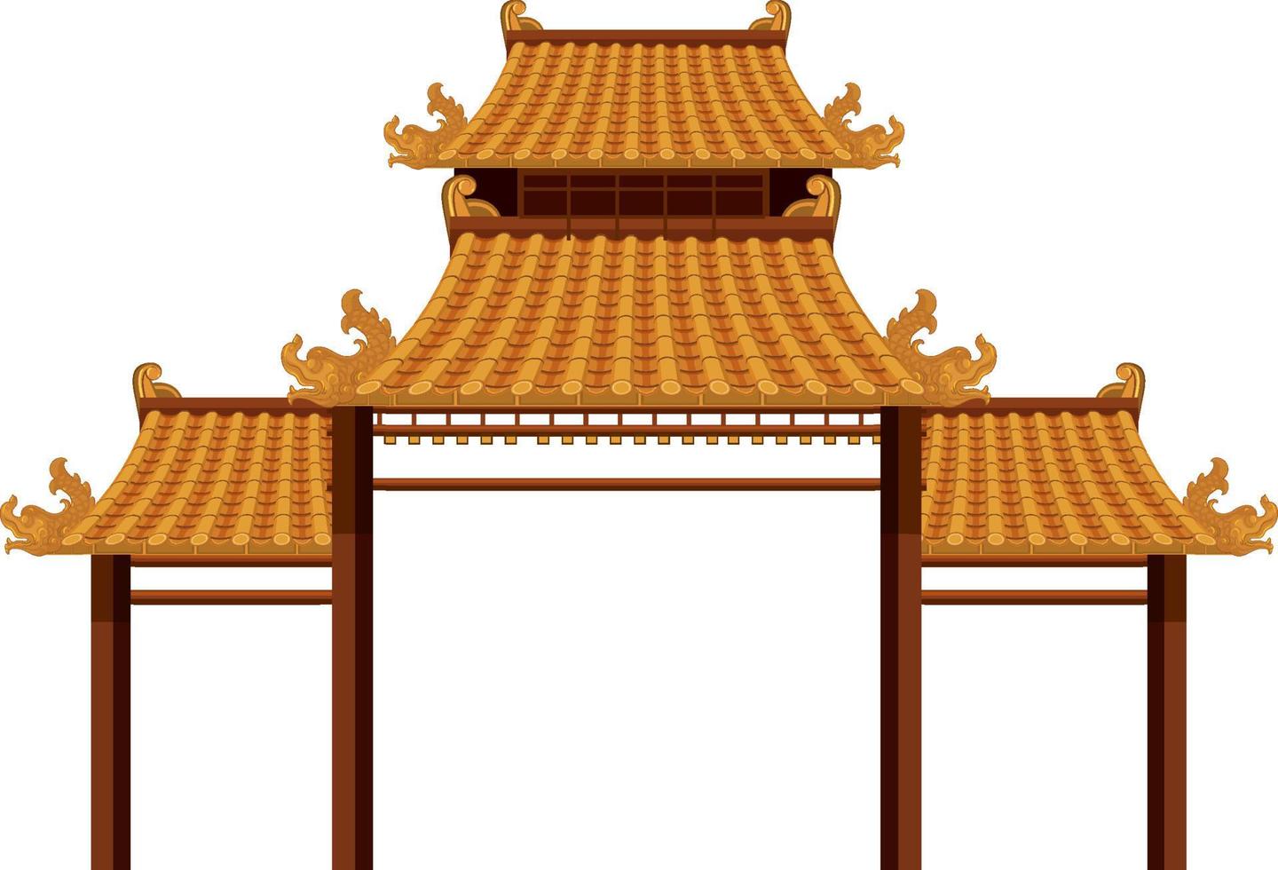 chinesische traditionelle architekturen auf weißem hintergrund vektor