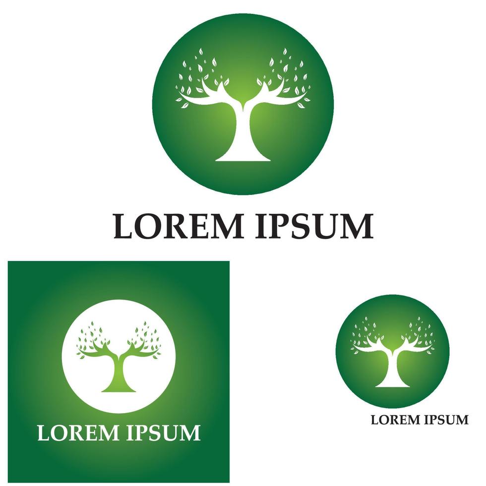 natur träd och horn logotyp koncept designmall vektor
