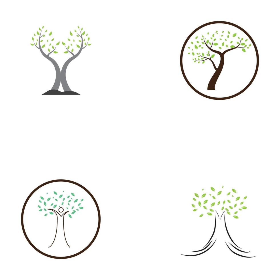 mänskliga träd och horn logotyp koncept designmall vektor
