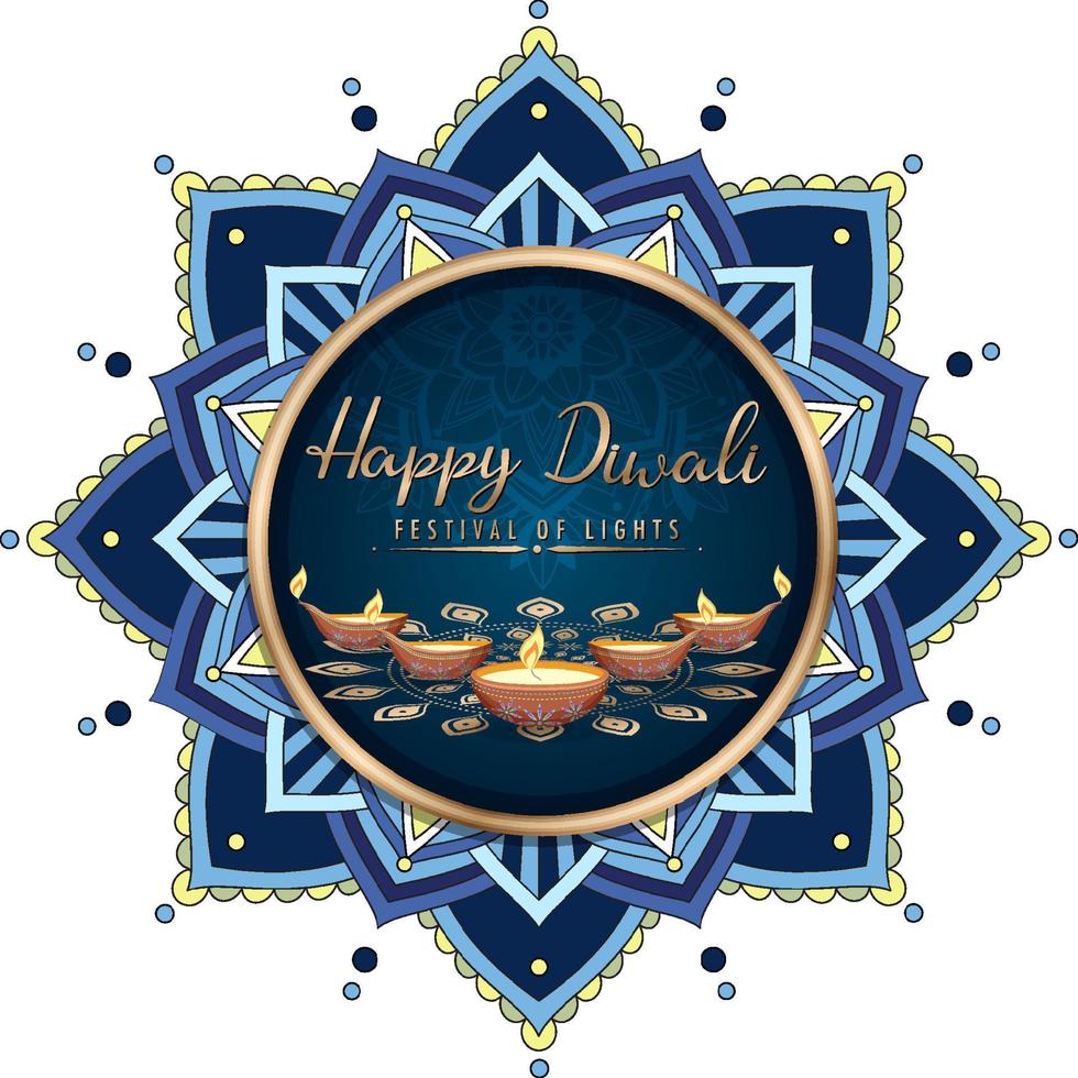 glad diwali festival av ljus affisch vektor
