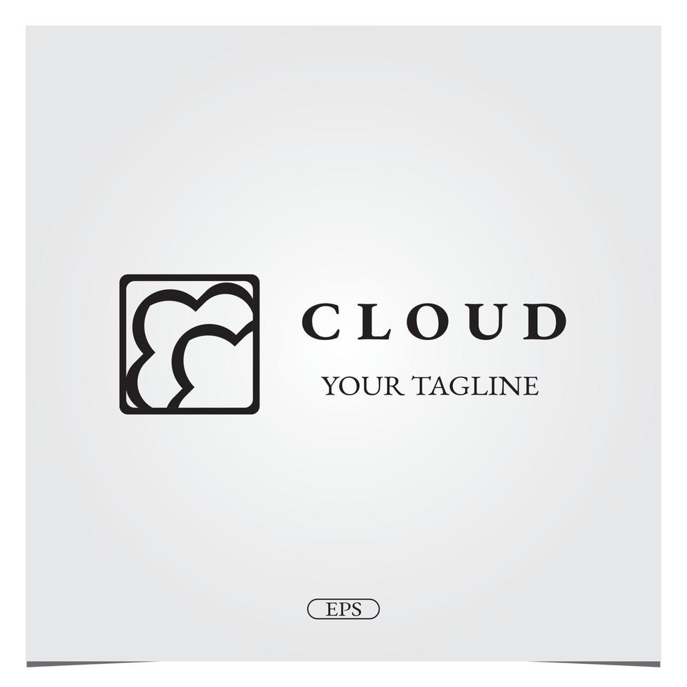 quadratischer Umriss Cloud Logo Design Logo Premium elegante Vorlage Vektor eps 10