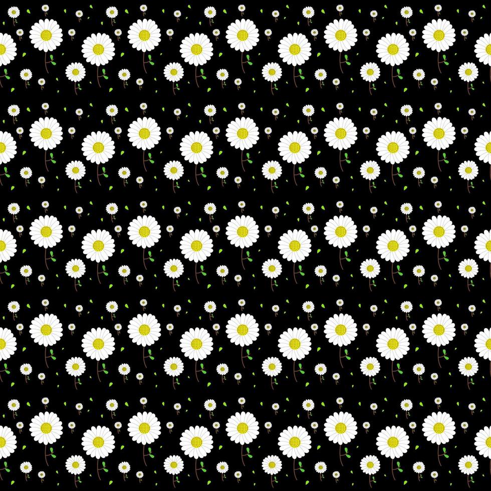 Gänseblümchen Musterdesign auf Blackground vektor