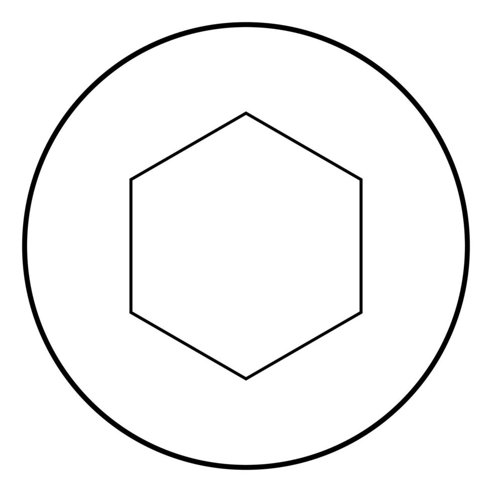 hexagon ikon svart färg vektor illustration enkel bild