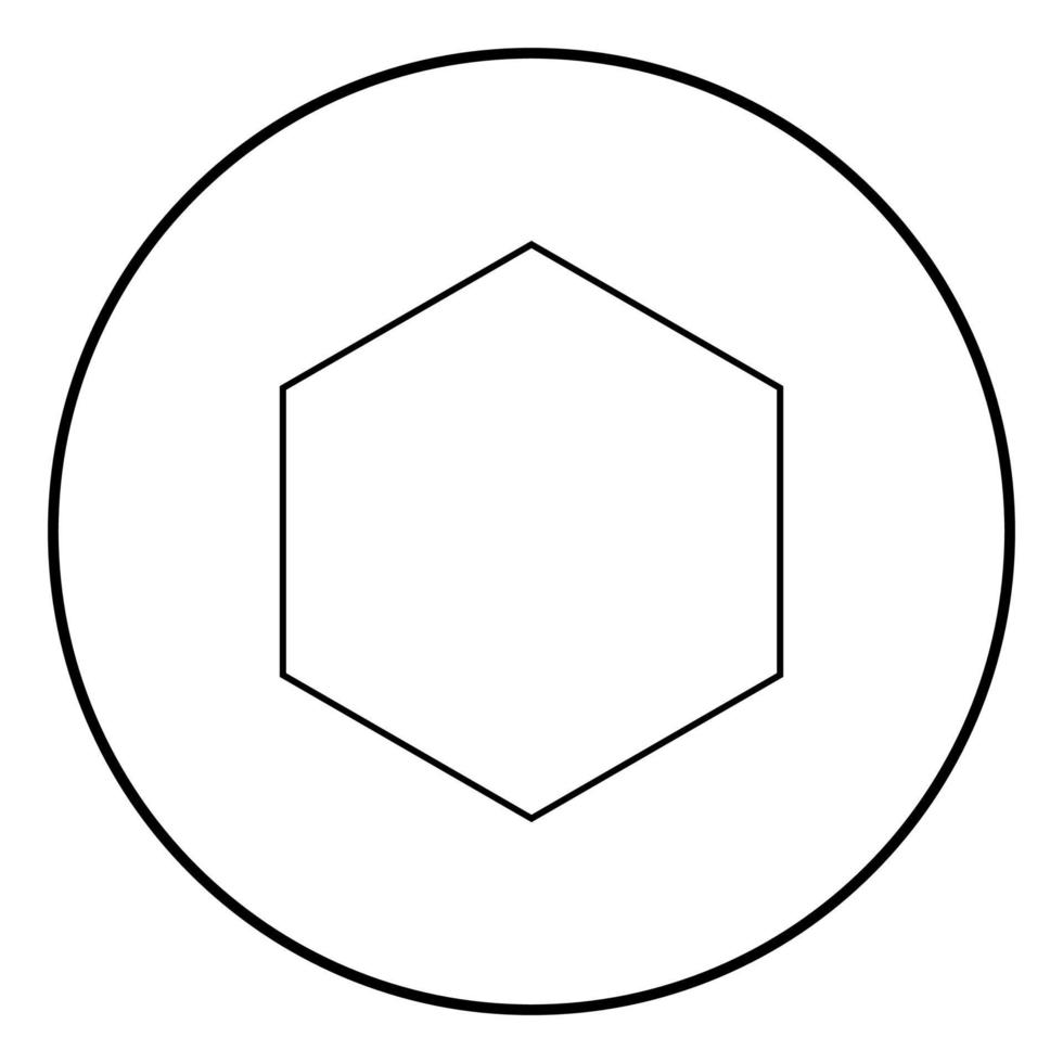 Hexagon Symbol Farbe schwarz Vektor Illustration einfaches Bild