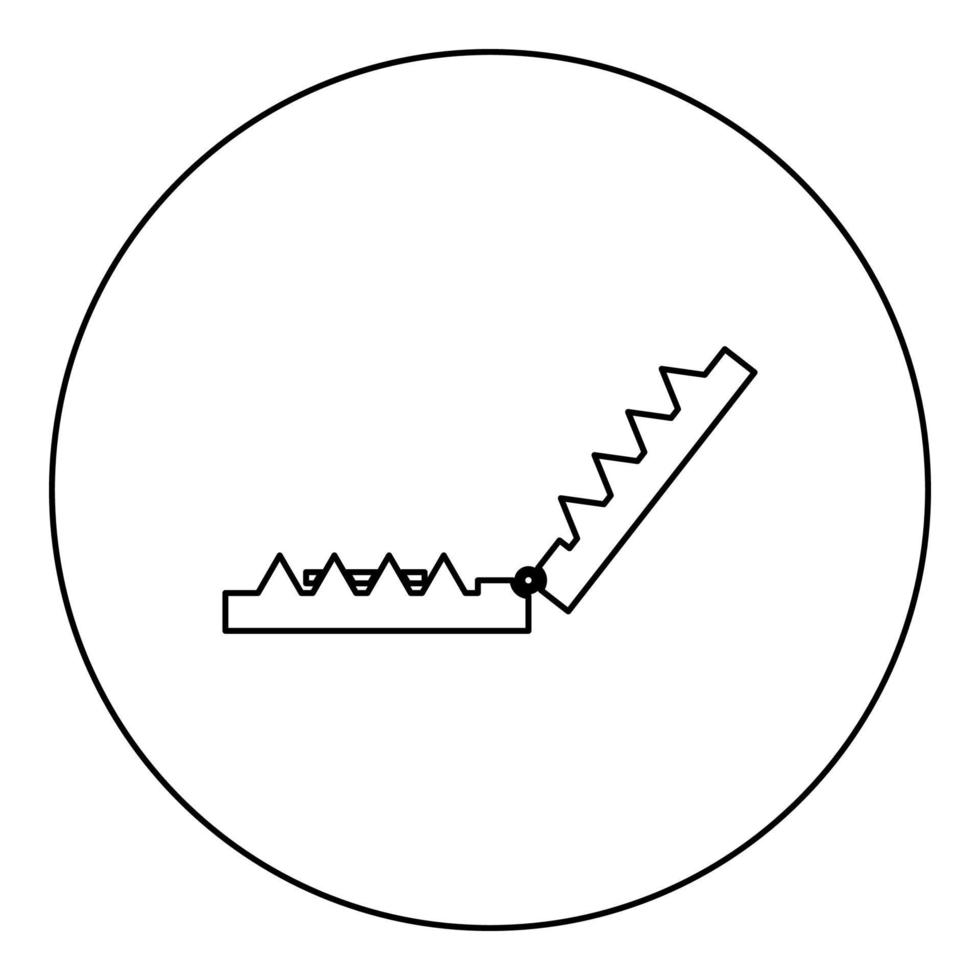 Trap-Symbol schwarze Farbe im runden Kreis vektor