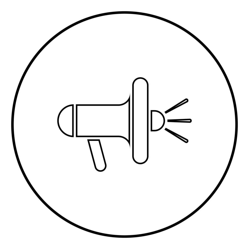 högtalare megafon ikon svart färg illustration i cirkel rund vektor