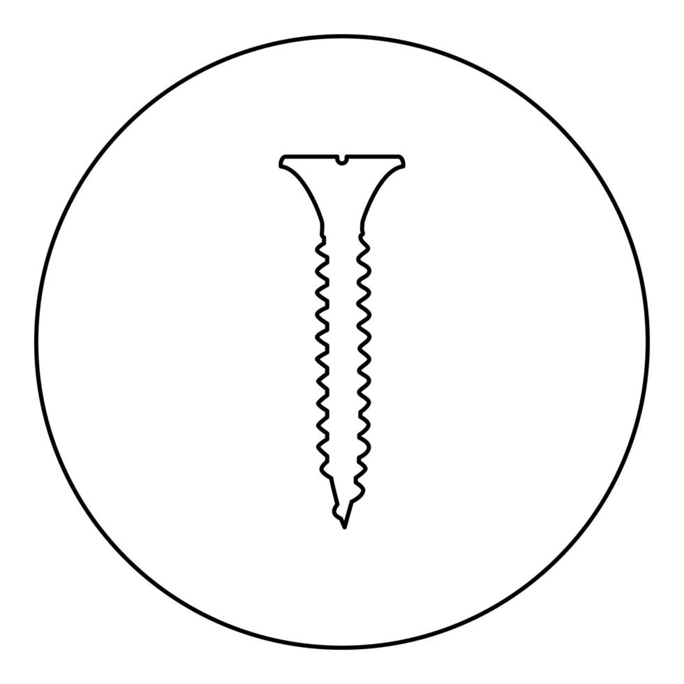Schraubensymbol schwarze Farbe im runden Kreis vektor