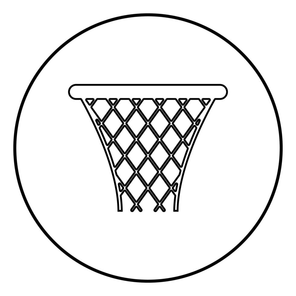Basketball-Korb Streetball-Netz-Korb-Symbol Farbe schwarz Abbildung im Kreis rund vektor