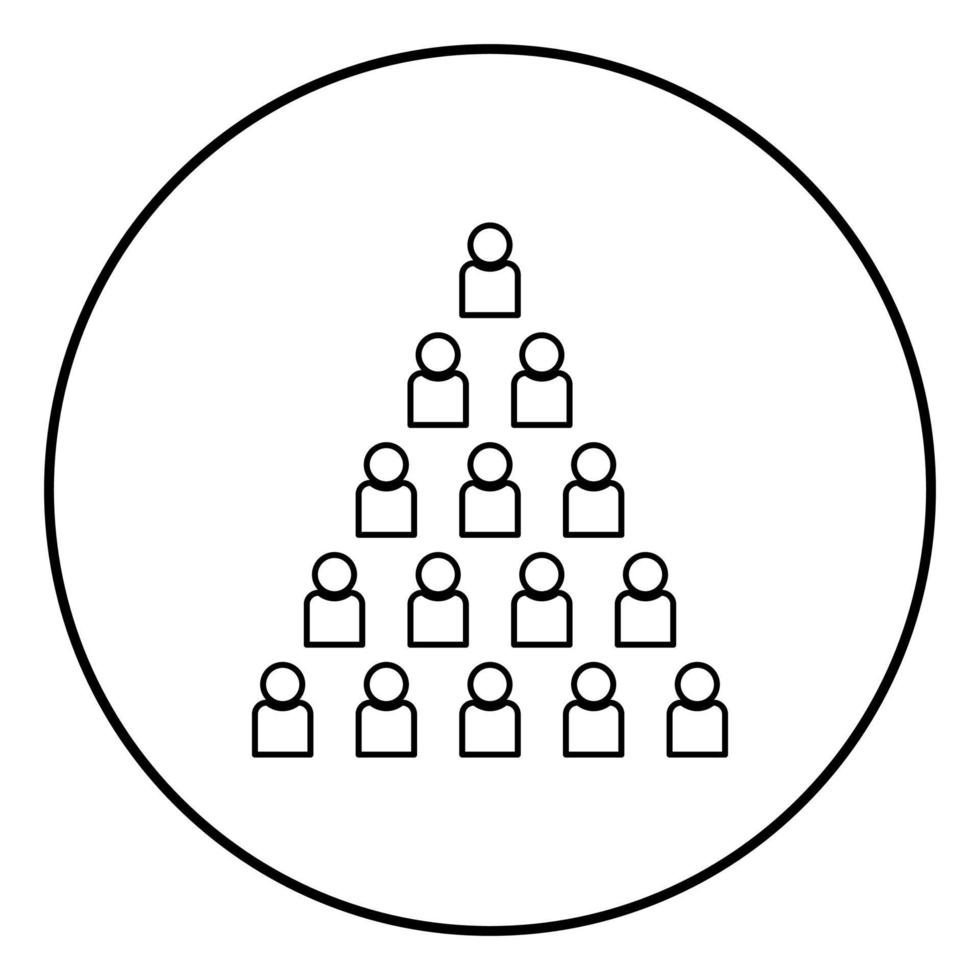 människor pyramid ikonen svart färg i cirkel runda vektor