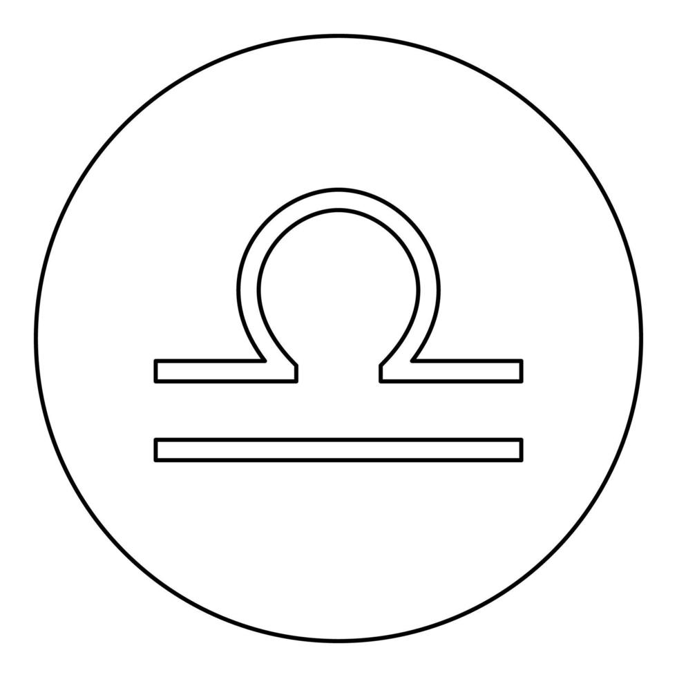 waage symbol tierkreis symbol schwarze farbe im runden kreis vektor