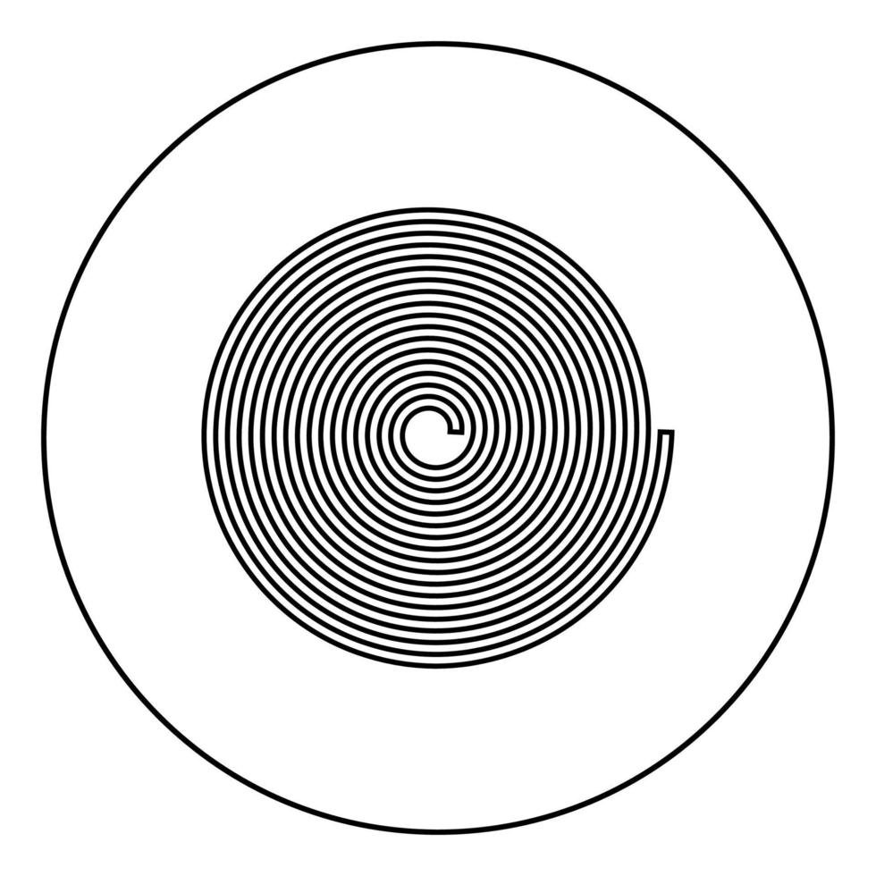 spiral helix gyre ikon i cirkel rund kontur svart färg vektor illustration platt stil bild