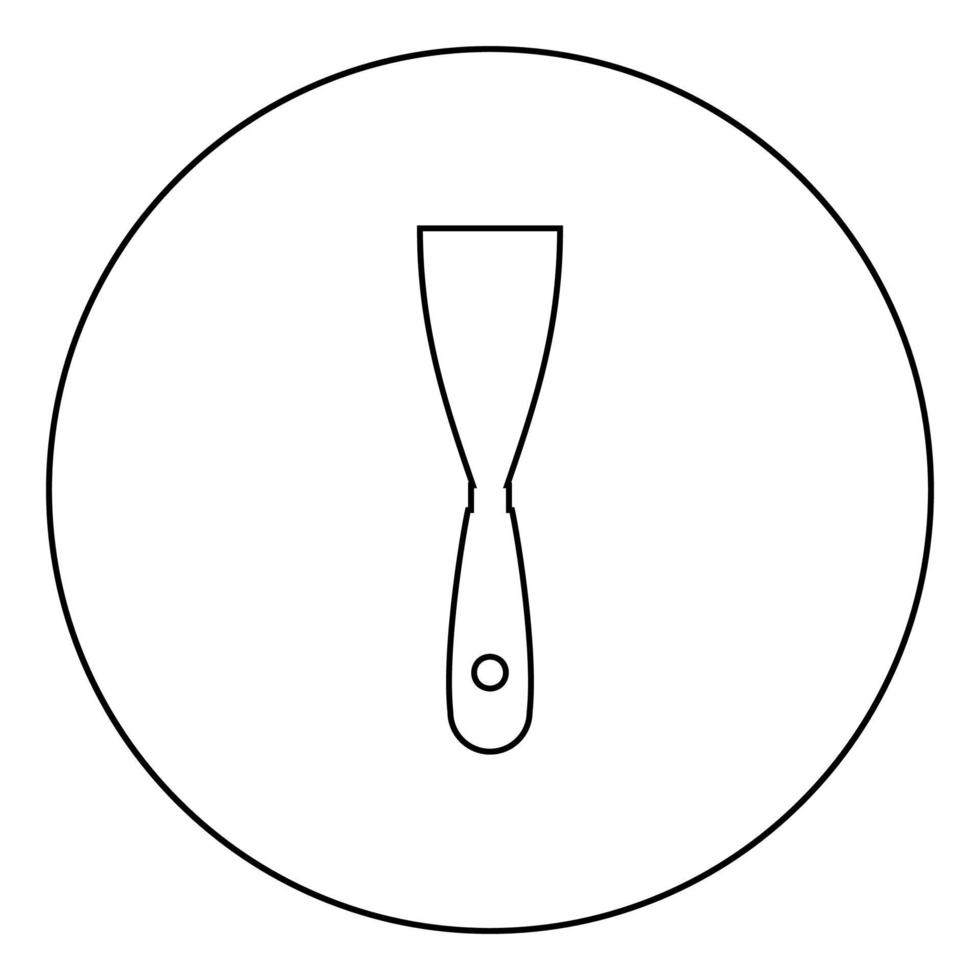 Bau Spachtel Spachtel Spachtel Werkzeugbau Hand Instrument Builder Ausrüstung Kelle Symbol im Kreis runden Umriss schwarz Farbe Vektor Illustration Flat Style Image