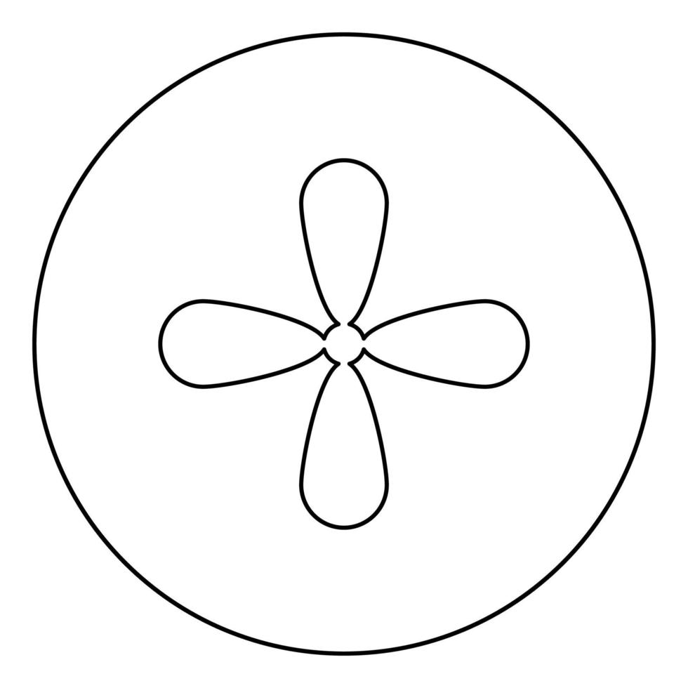 Blütenblatt Kreuz Kreuz Monogramm religiöses Kreuz Symbol im Kreis runden Umriss schwarz Farbe Vektor Illustration flachen Stil Bild