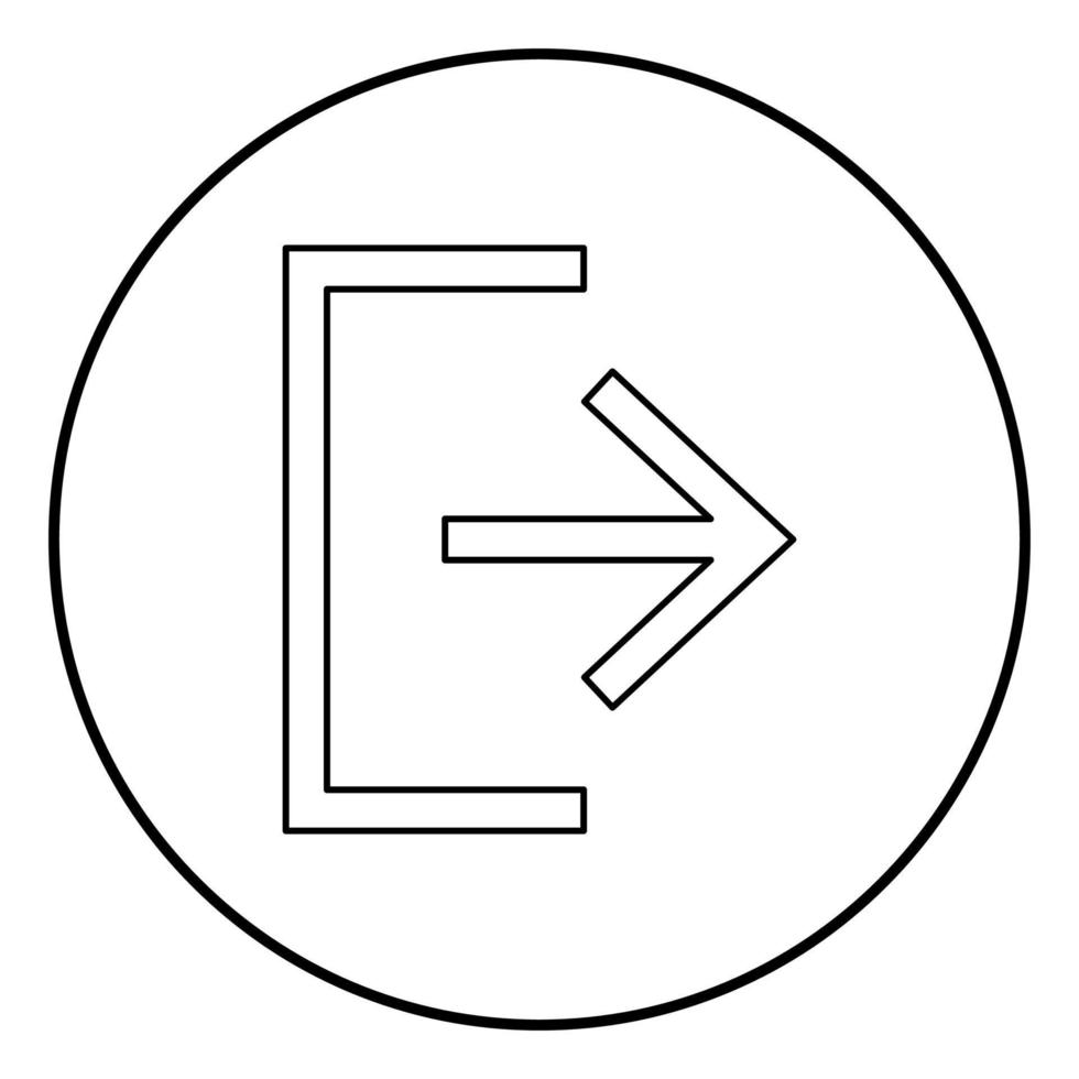symbol exit ikon svart färg i cirkel rund vektor