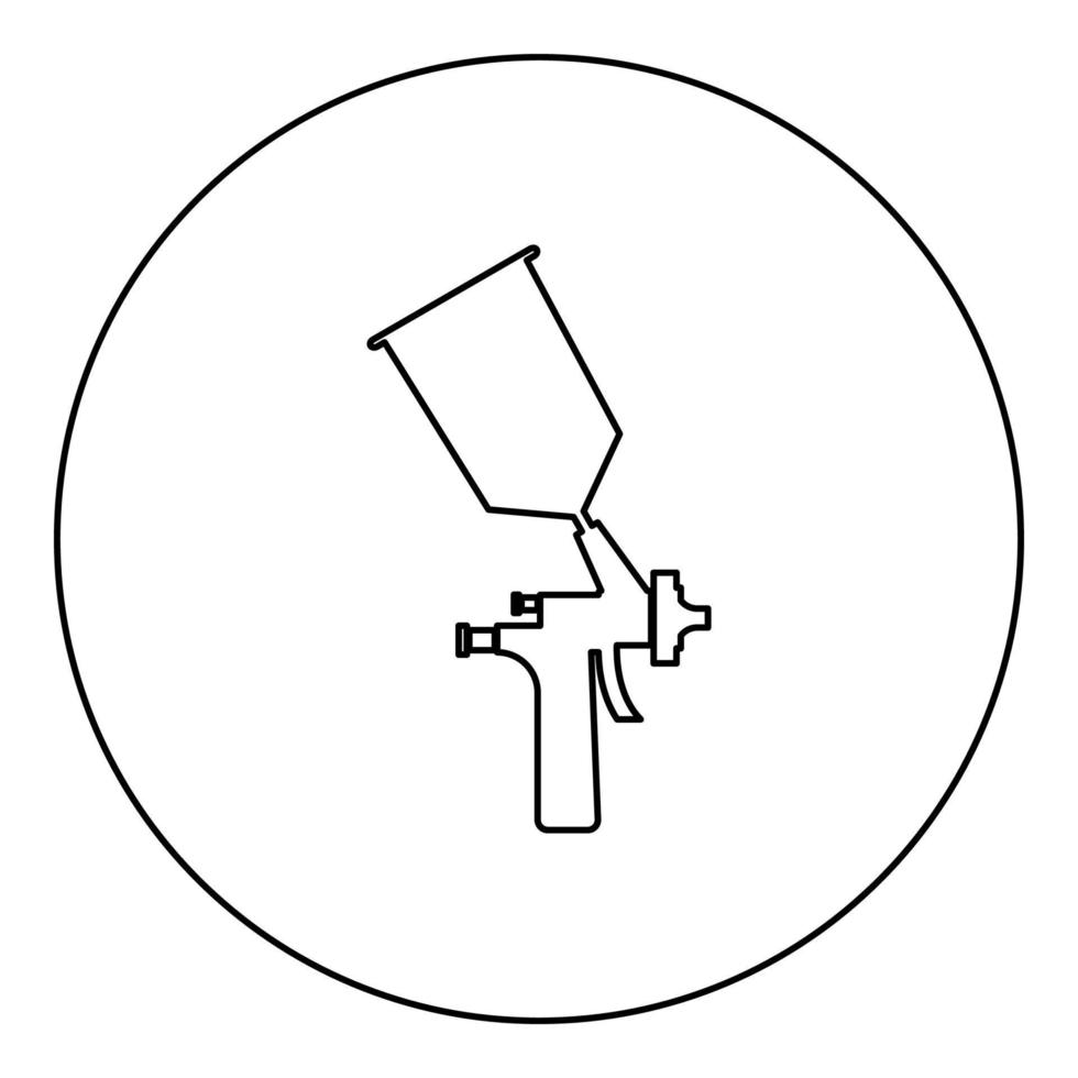 Sprühfarbe Symbol schwarze Farbe im runden Kreis vektor