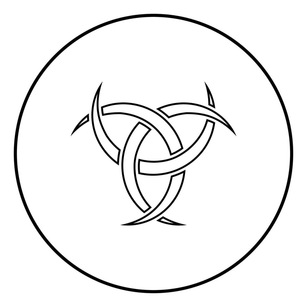 odin horn hedendom symbol ikon kontur svart färg vektor i cirkel rund illustration platt stil bild