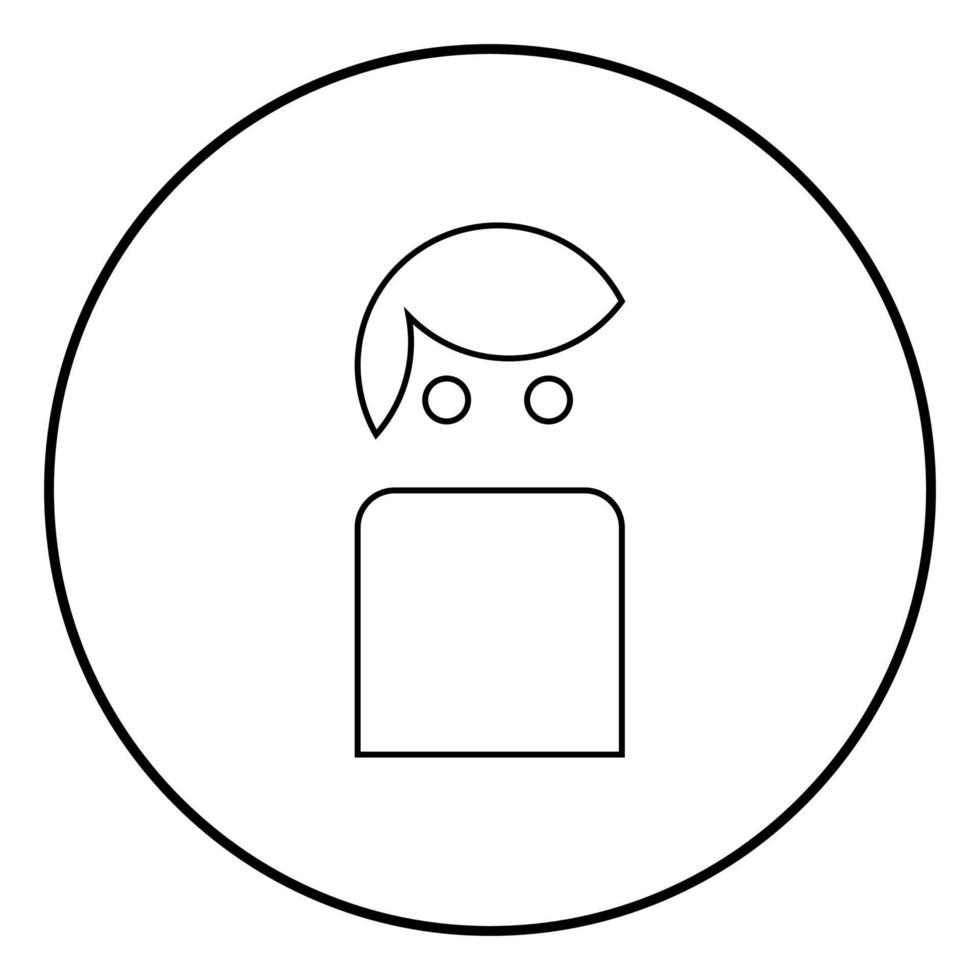 avatar ikon svart färg vektor illustration enkel bild