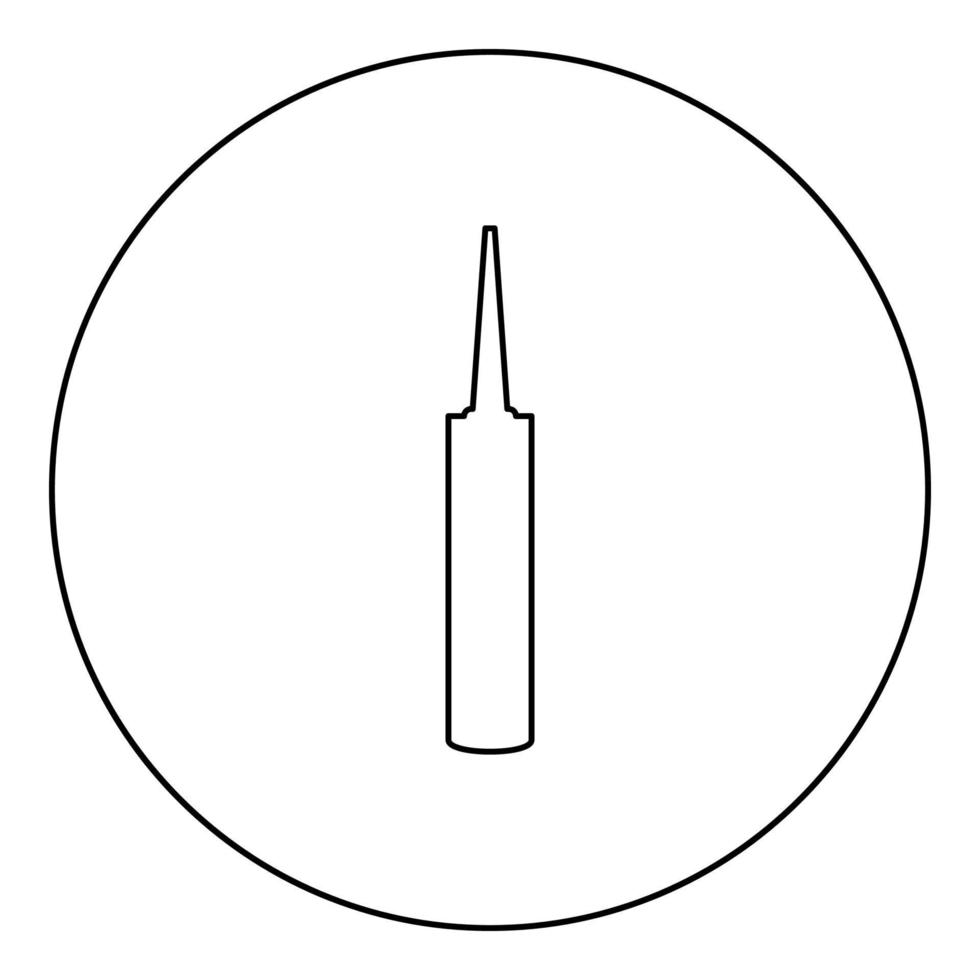 tätningsmedel silikon polyuretanskum ikon i cirkel rund svart färg vektor illustration fast kontur stil bild