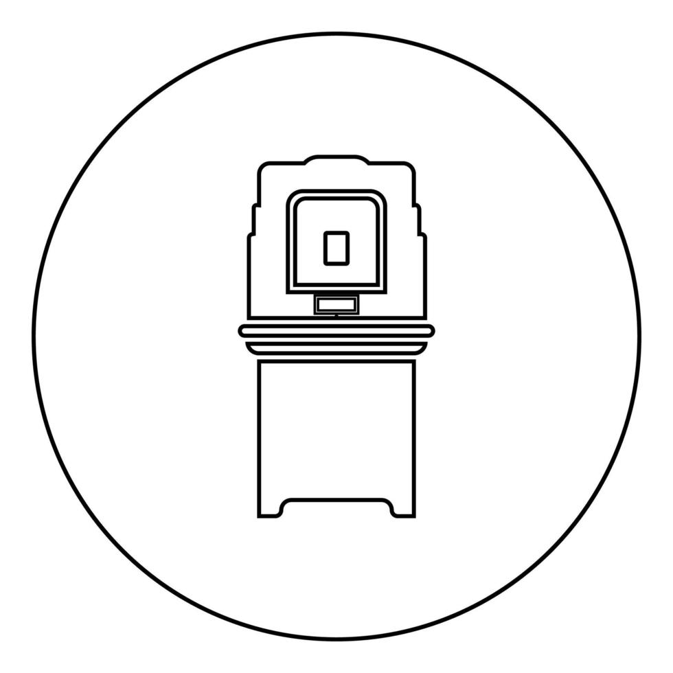 valmaskin elektronisk evm valutrustning vvpat ikon i cirkel rund kontur svart färg vektorillustration platt stilbild vektor
