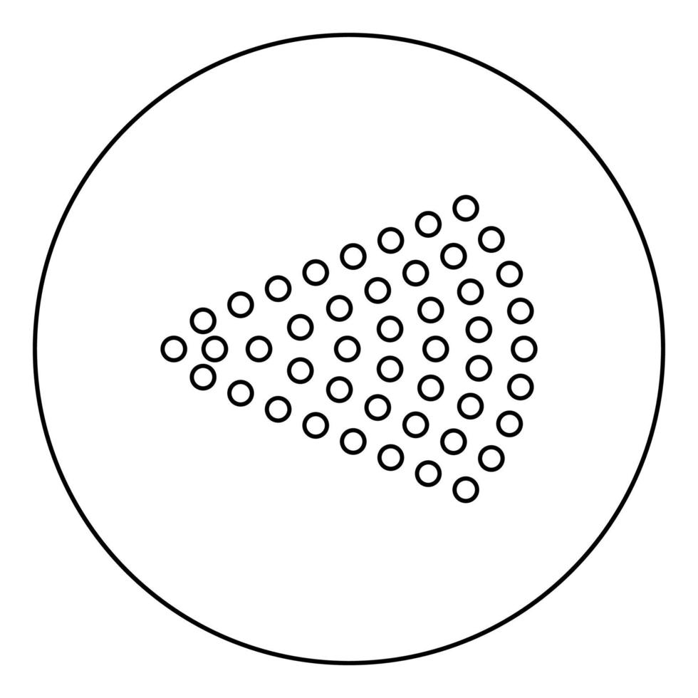 Spray-Aerosol-Jet-Wasser-Sprühnebel des Zerstäubers aus dem Symbol der Kosmetikflasche im flachen Stilbild des Kreises runder Umriss schwarze Farbvektorillustration vektor