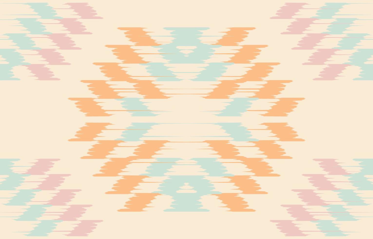 aztekisches Motiv ethnische Ikat-Kunst. das nahtlose aztekische pastellmuster im stammes-, volksstickerei-, mexikanischen, usbekischen stil. marokkanischer geometrischer kunstornamentdruck strukturiertes design für teppich, stoff. vektor