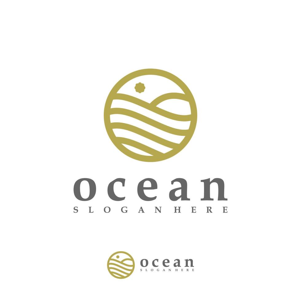 ocean wave logotyp vektor mall, kreativa vatten våg logotyp designkoncept
