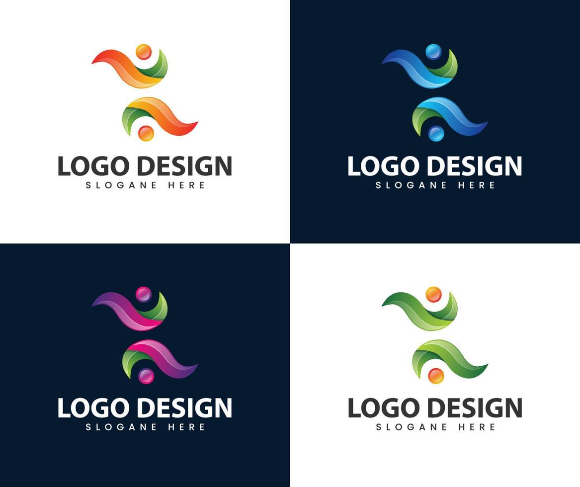 team logo kreative zwei personen symbol gemeinschaftslogo vektor