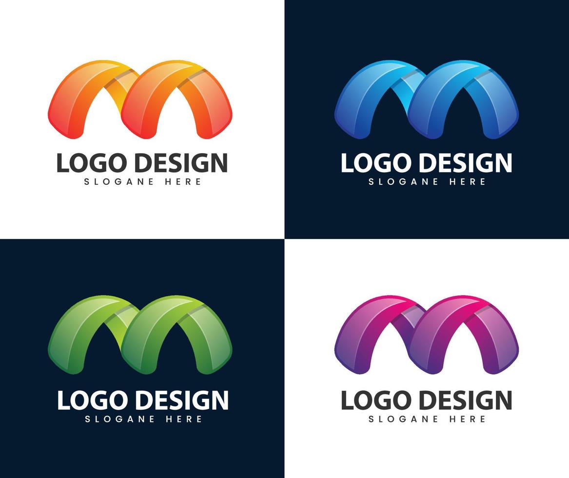abstraktes modernes m-anfangsbuchstabe-logo-design vektor