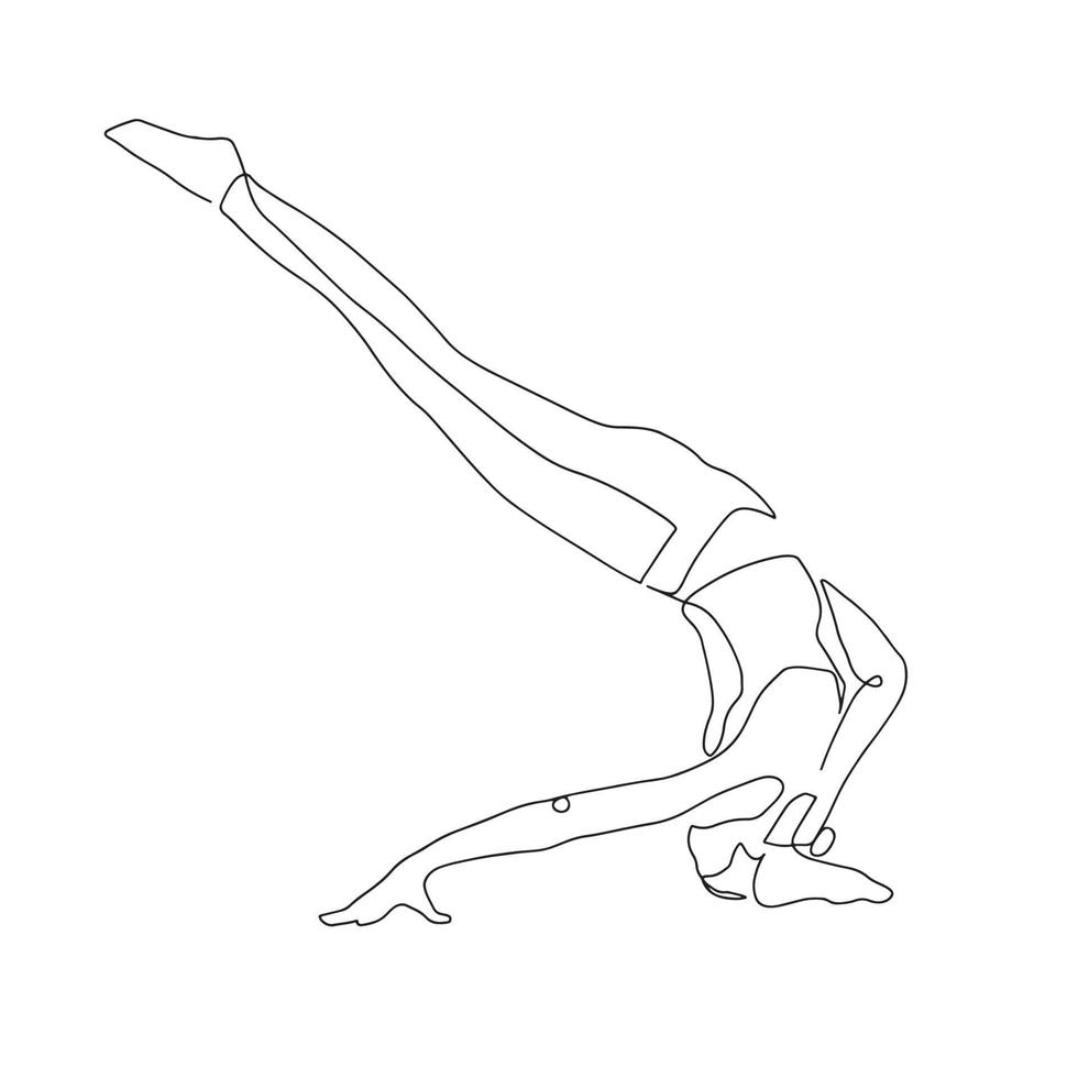 Kontinuierliche Linienzeichnung der Fitness-Yoga-Konzeptvektor-Gesundheitsillustration einer Frau. Es ist internationaler Tag des Yoga. vektor