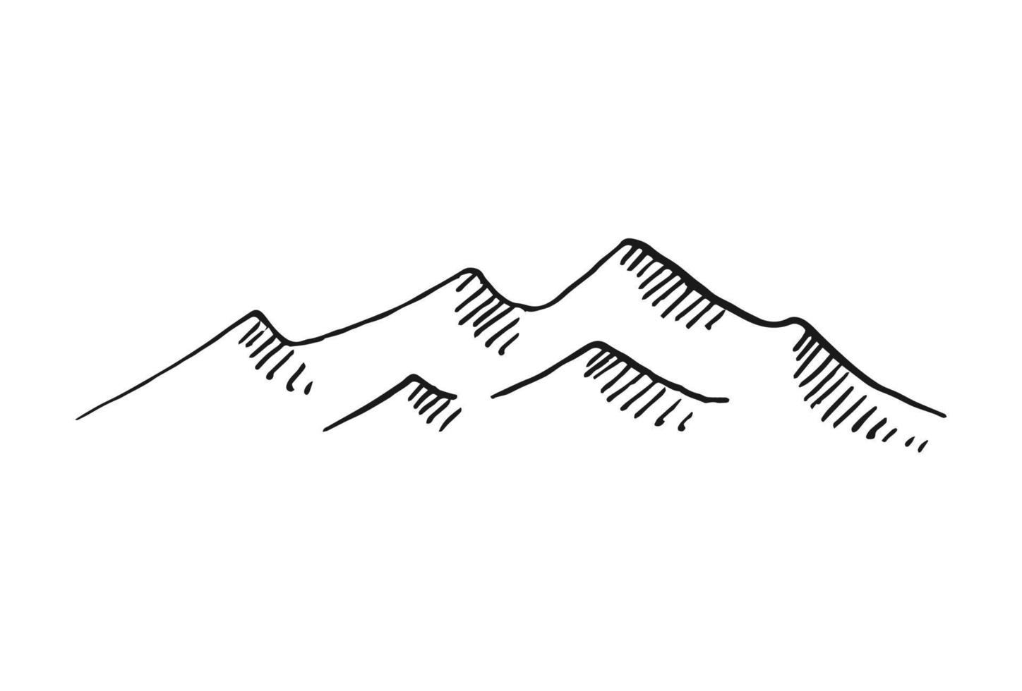 Berge. handgezeichnete felsige gipfel. Vektor-Illustration. vektor