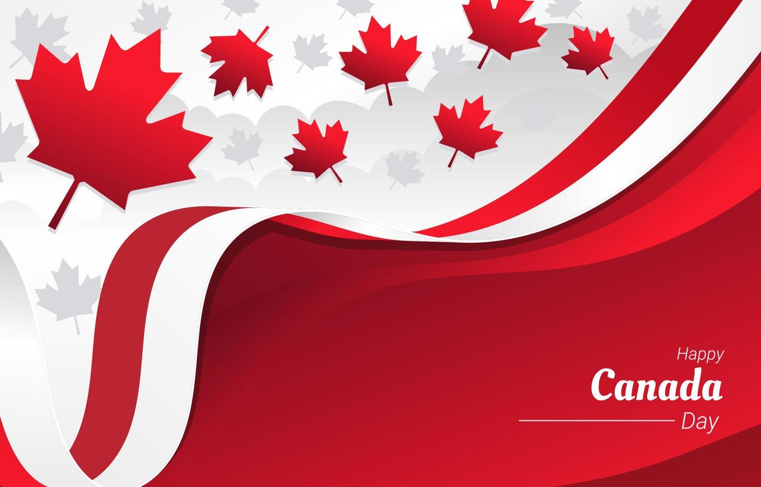 röd vit flagga Kanadas dag firande vektor