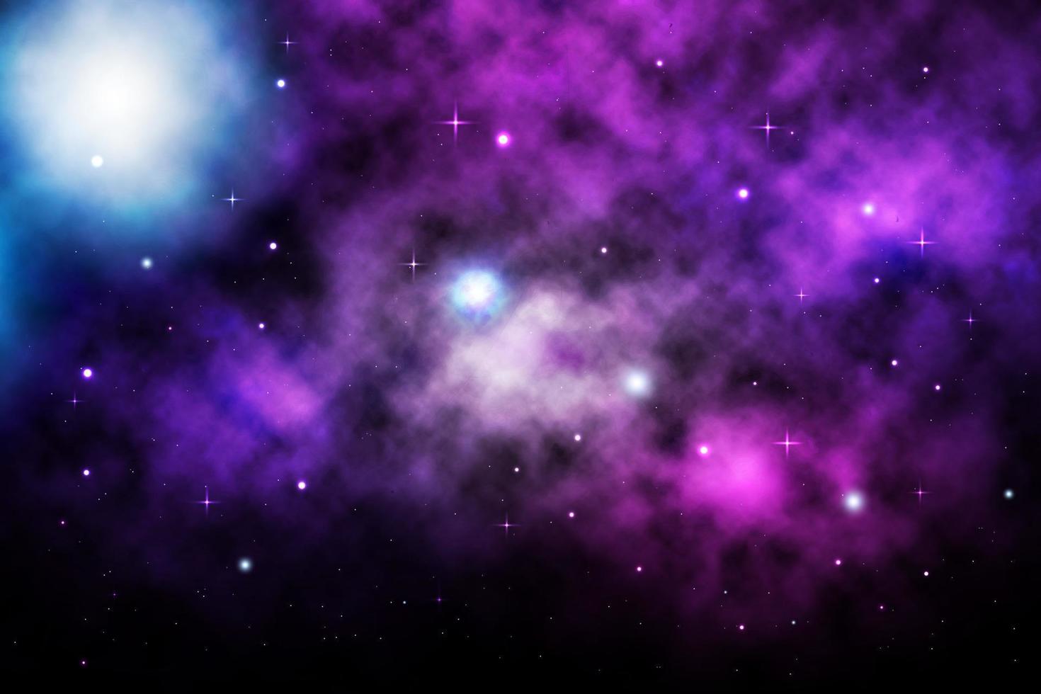 rymdgalaxbakgrund med lysande stjärnor och nebulosa, vektorkosmos med färgglad Vintergatan, galax i stjärnklar natt, vektorillustration vektor