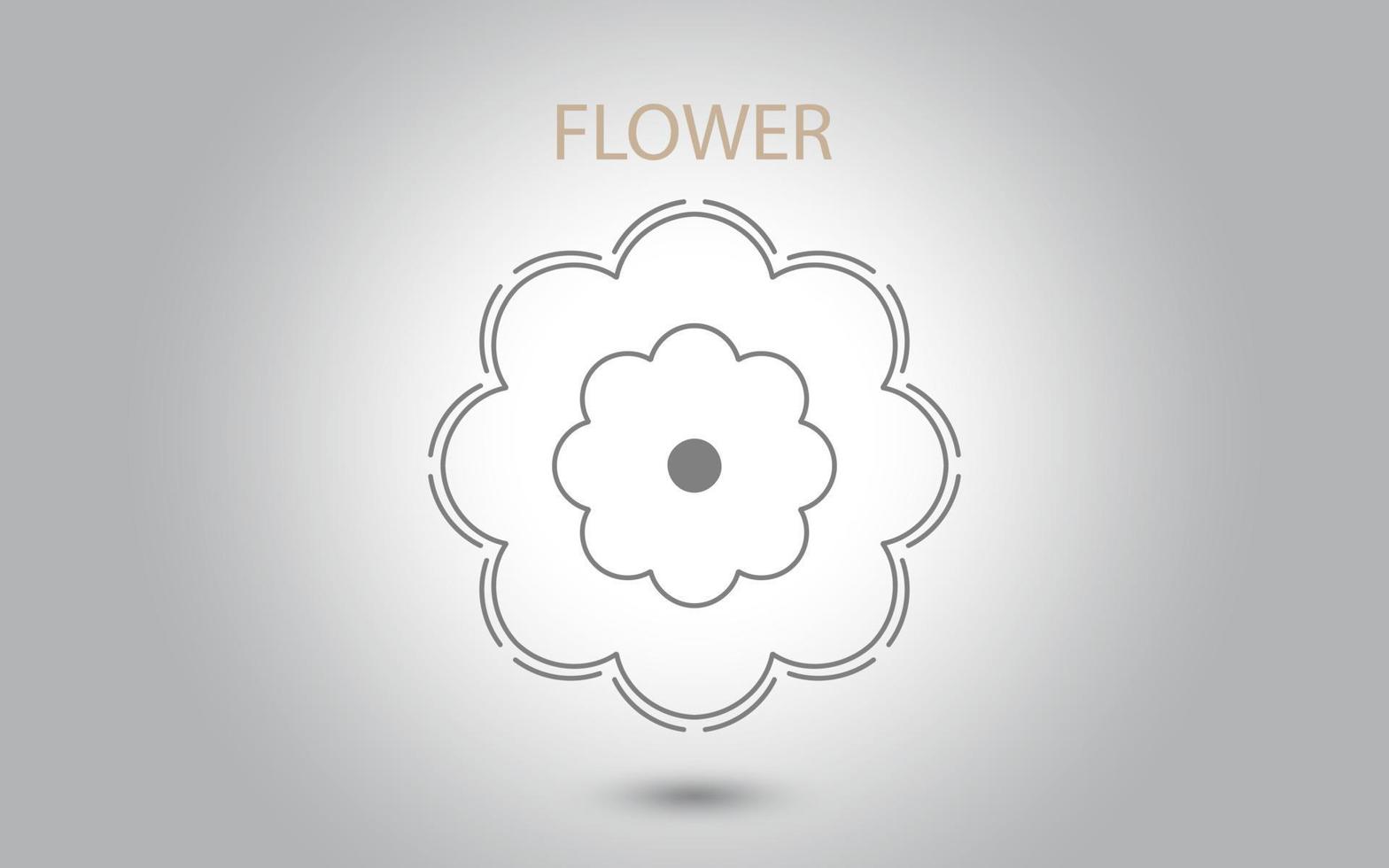 blommaikonvektor isolerad på vit bakgrund, handritad blomikonillustration, blommig logotypmall, naturlig symbolikon vektor