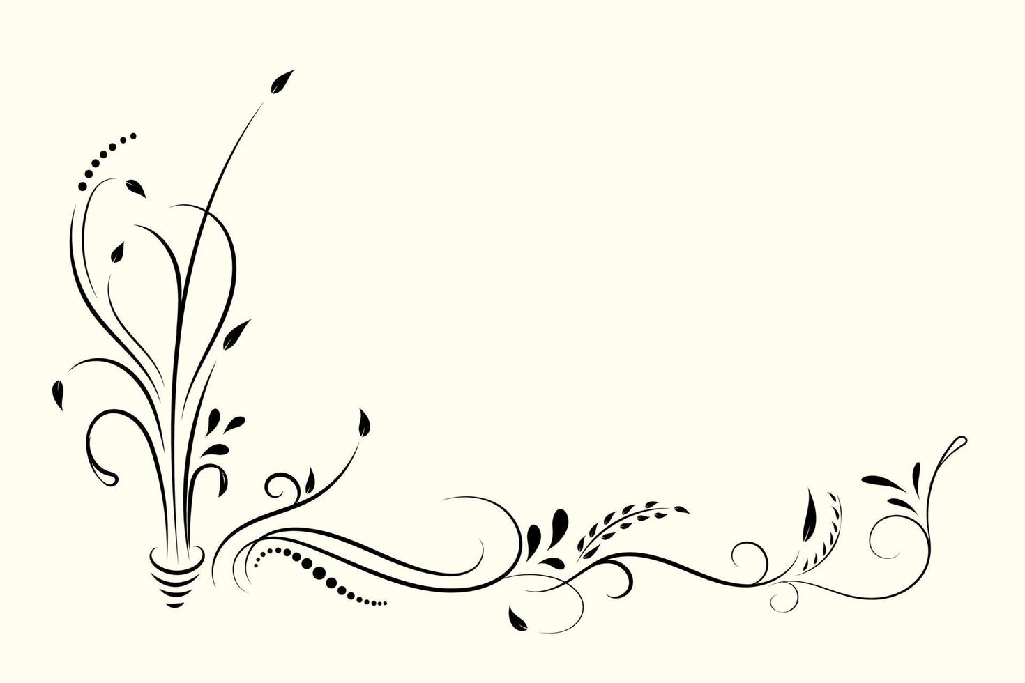 Vintage Blumenverzierung, handgezeichnetes dekoratives Element, Vektorillustration von Blumenelementen isoliert auf weißem Hintergrund, Design für Seitendekorationskarten, Hochzeit, Banner, Rahmen vektor