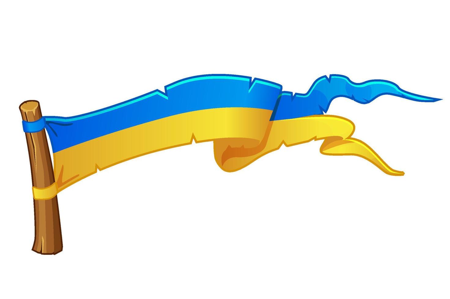 ukraine-flagge für 2d-spiel, isoliertes ui-symbol vektor