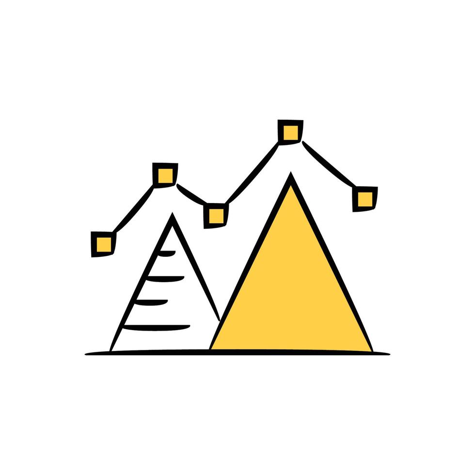 data diagram ikon gul tema illustration vektor