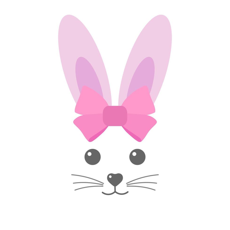 Illustration eines niedlichen Kaninchens mit einer rosa Schleife vektor