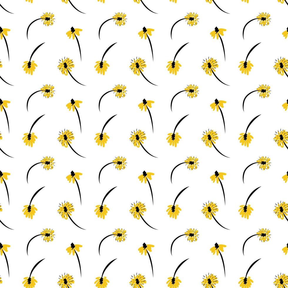 mönster av gula dandelions.vector illustration vektor