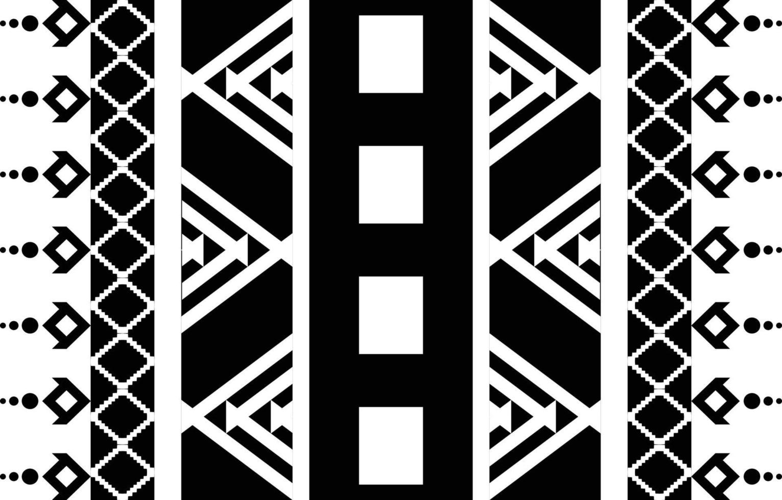 svart och vitt tribal geometriskt mönster i etnisk stil sömlösa mönster vektorillustration, för tyg, matta, skjorta, bakgrund vektor