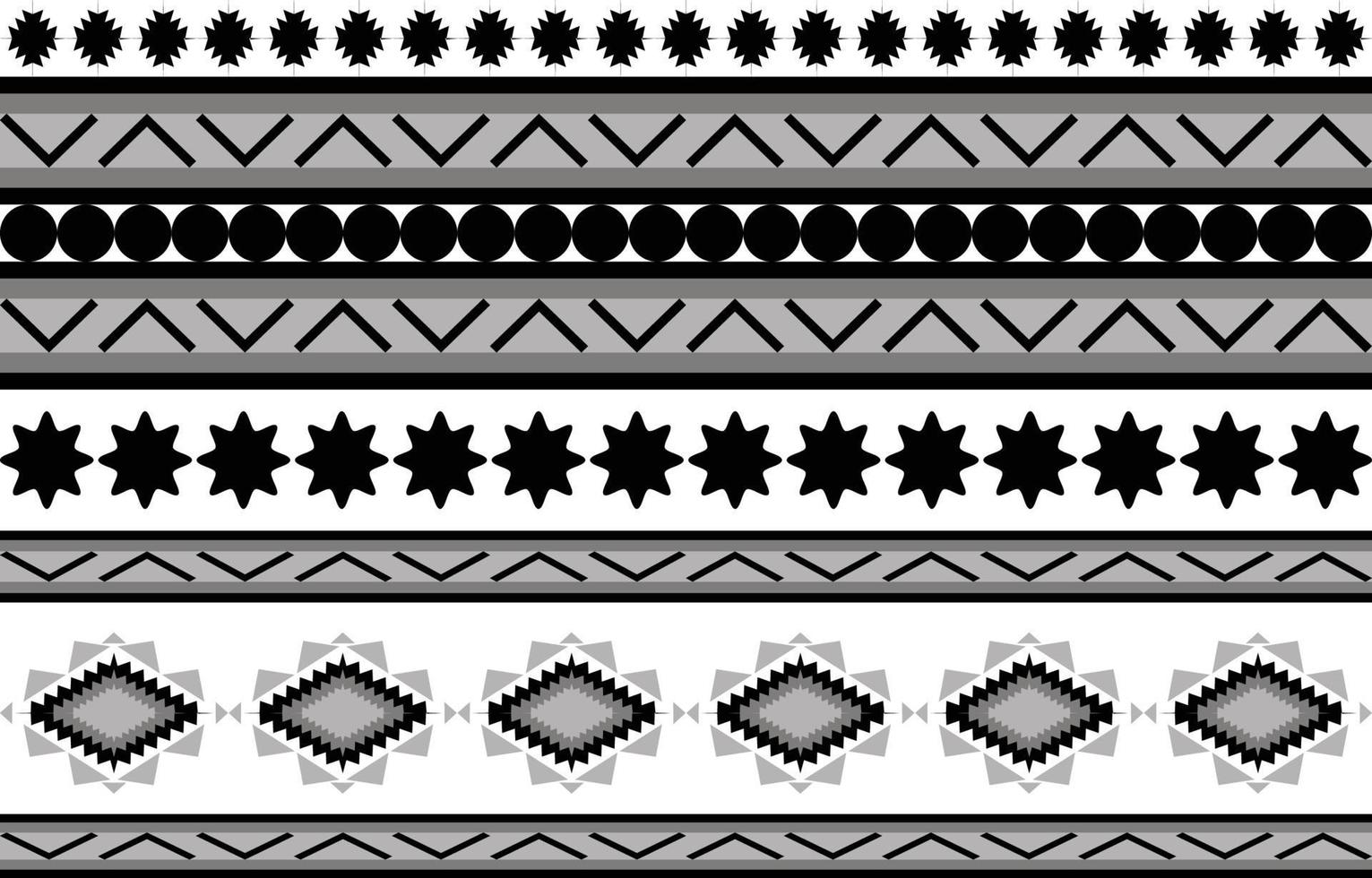 geometrisches Schwarzweiss-Stammesmuster in der nahtlosen Mustervektorillustration des ethnischen Stils, für Gewebe, Teppich, Hemd, Hintergrund vektor