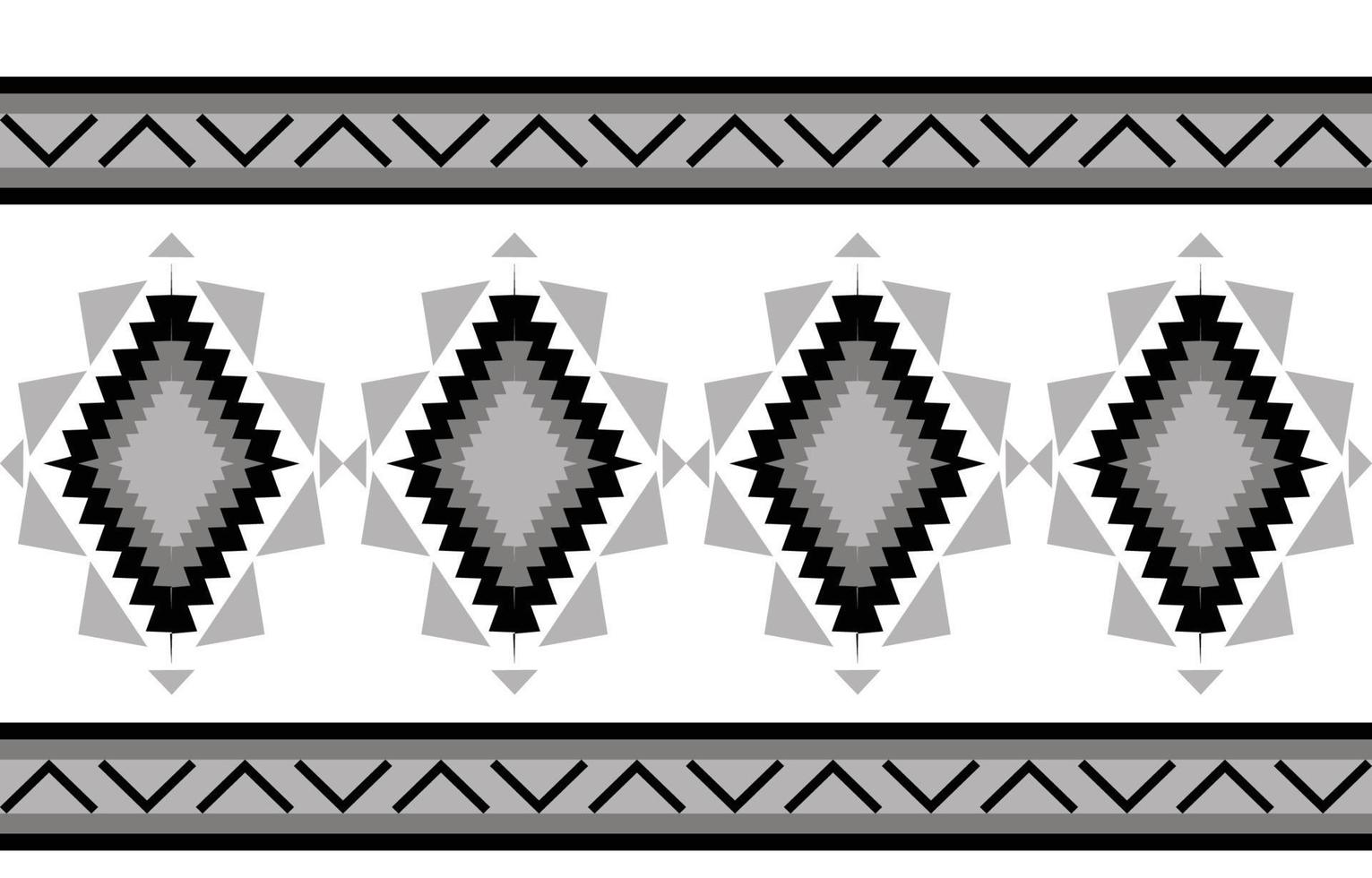 geometrisches Schwarzweiss-Stammesmuster in der nahtlosen Mustervektorillustration des ethnischen Stils, für Gewebe, Teppich, Hemd, Hintergrund vektor
