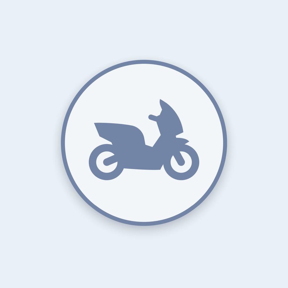 Scooter, Motorrad rundes Symbol, Scooter-Piktogramm, Vektorillustration vektor