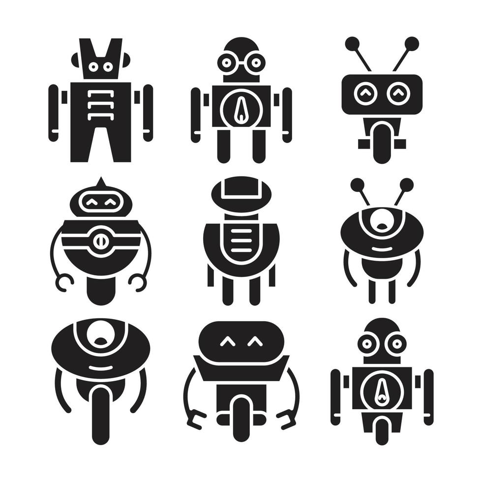 robot karaktär ikoner vektor