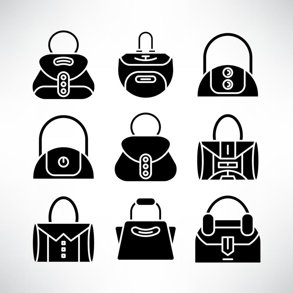 Symbole für Modetaschen festgelegt vektor