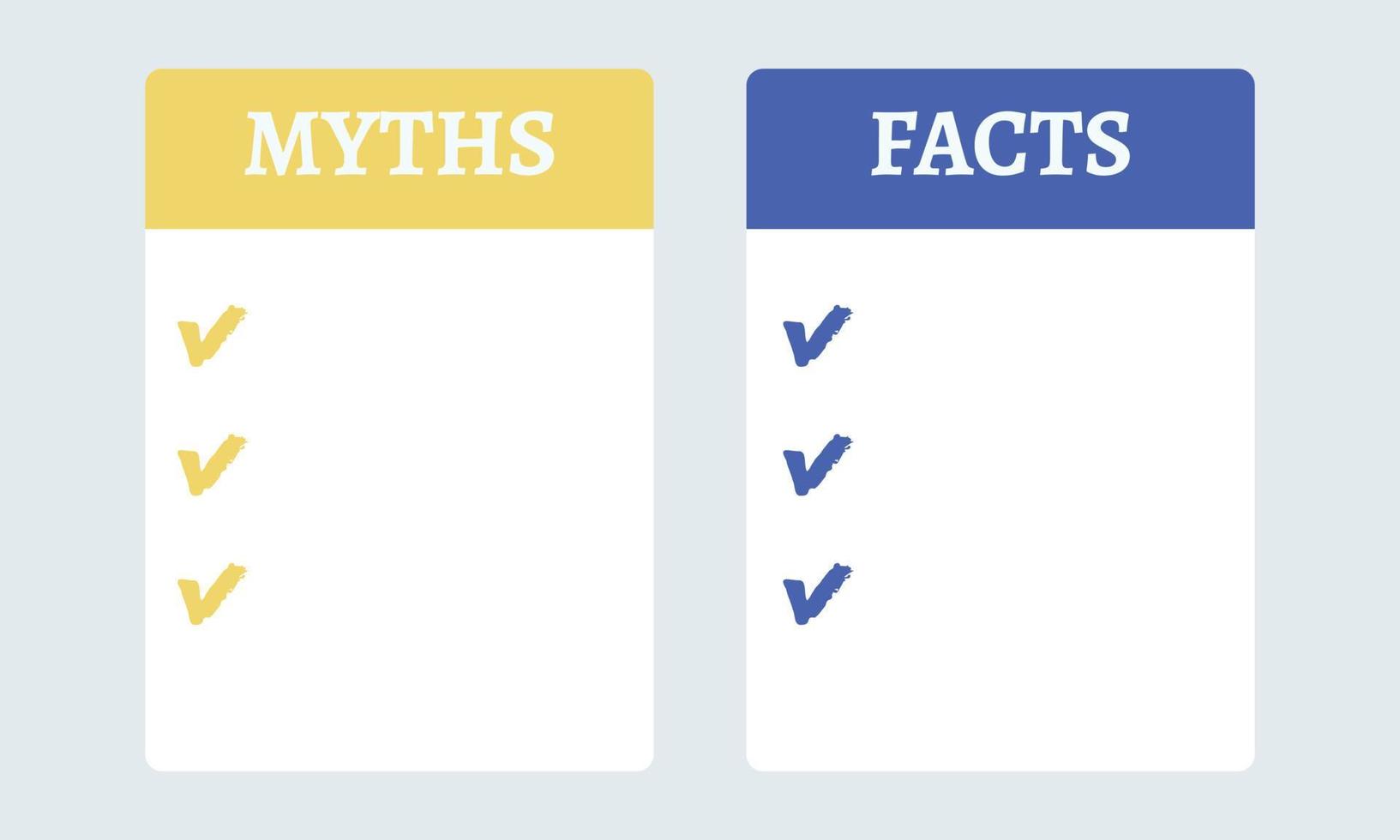 myter fakta att göra lista. vektor ikon