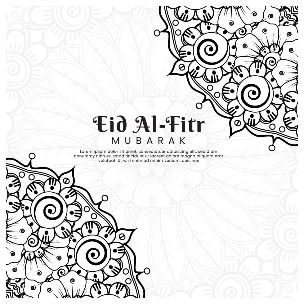 eid al-fitr mit mehndi-blumenhintergrund. abstrakte Darstellung vektor
