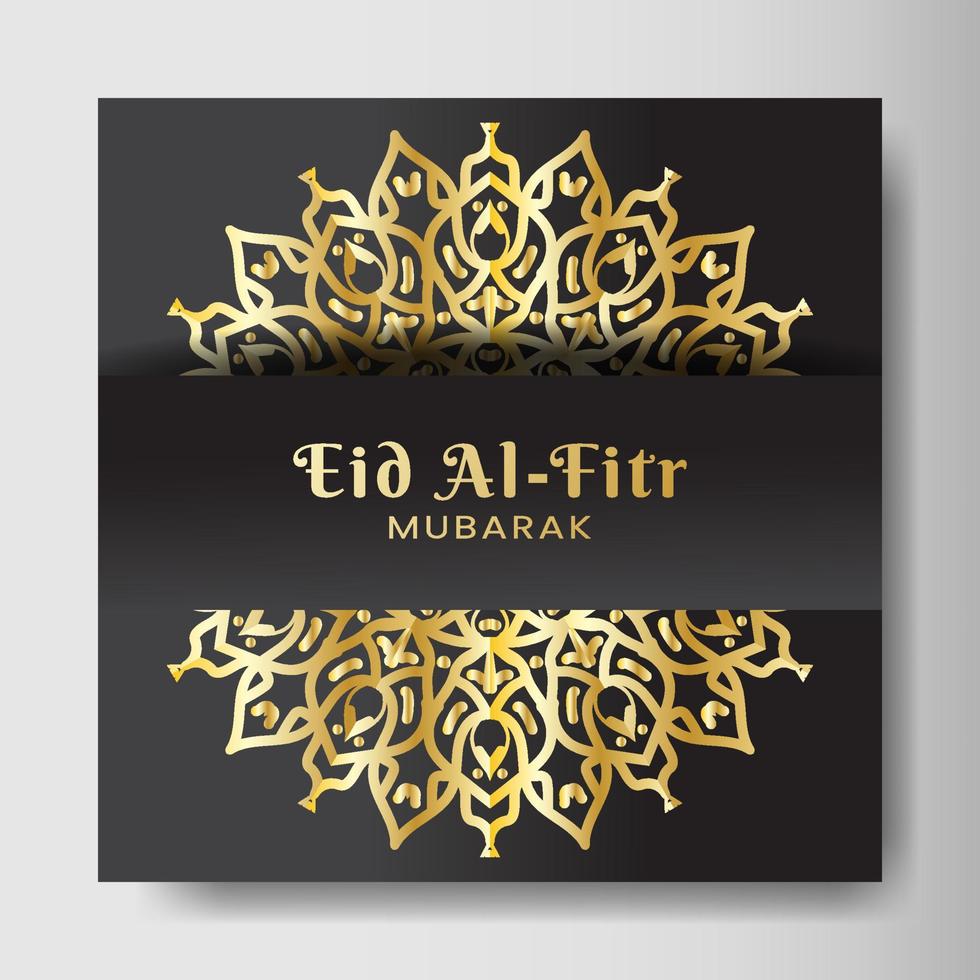 eid al-fitr mit mandalahintergrund. design für ihr datum, postkarte, banner, logo. vektor