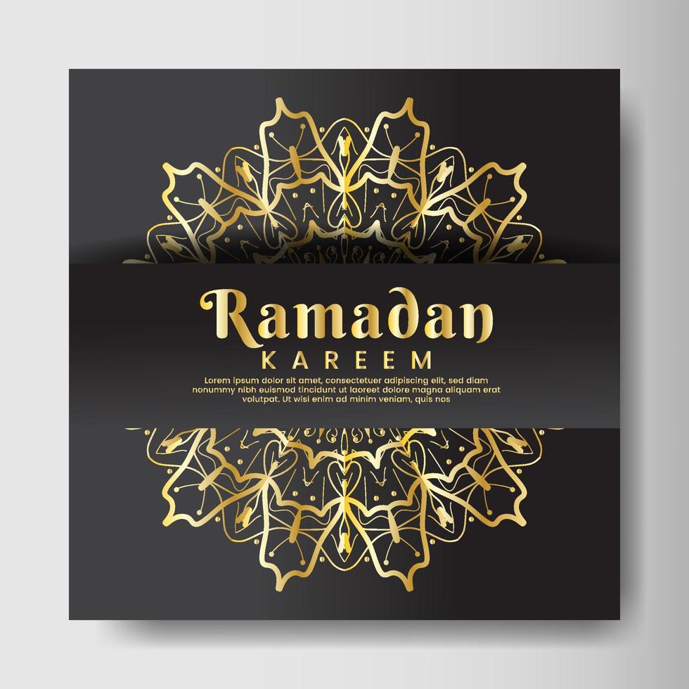 Ramadhan Kareem mit Mandala-Hintergrund. design für ihr datum, postkarte, banner, logo. vektor